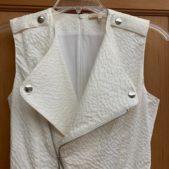 Maje White Biker Inspired Mini Dress - Picture 4 of 7